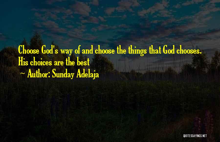 Sunday Adelaja Quotes: Choose God's Way Of And Choose The Things That God Chooses. His Choices Are The Best