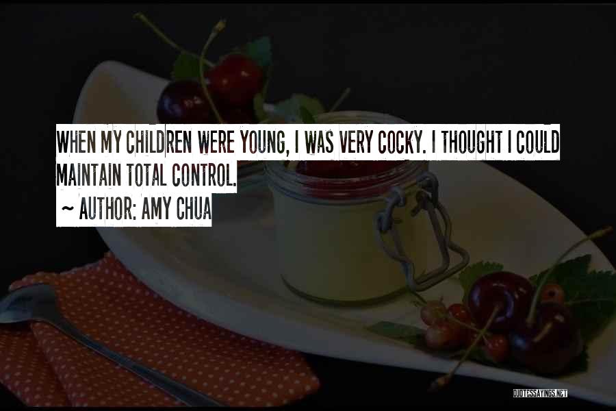 Amy Chua Quotes: When My Children Were Young, I Was Very Cocky. I Thought I Could Maintain Total Control.
