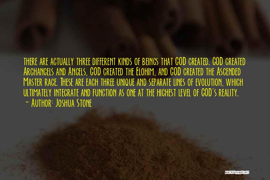 Joshua Stone Quotes: There Are Actually Three Different Kinds Of Beings That God Created. God Created Archangels And Angels, God Created The Elohim,