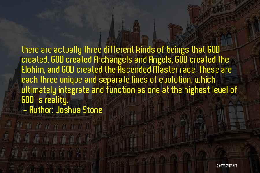 Joshua Stone Quotes: There Are Actually Three Different Kinds Of Beings That God Created. God Created Archangels And Angels, God Created The Elohim,