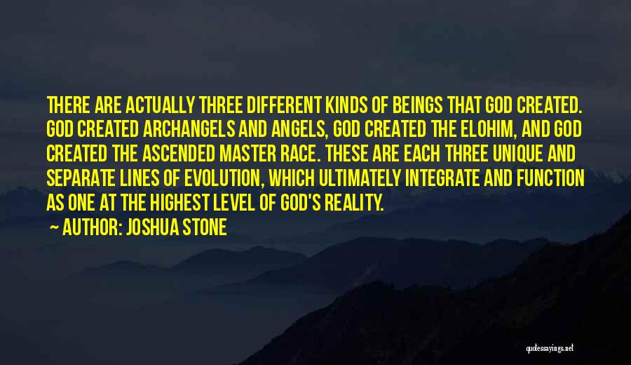 Joshua Stone Quotes: There Are Actually Three Different Kinds Of Beings That God Created. God Created Archangels And Angels, God Created The Elohim,