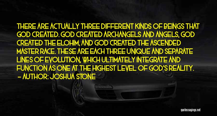 Joshua Stone Quotes: There Are Actually Three Different Kinds Of Beings That God Created. God Created Archangels And Angels, God Created The Elohim,