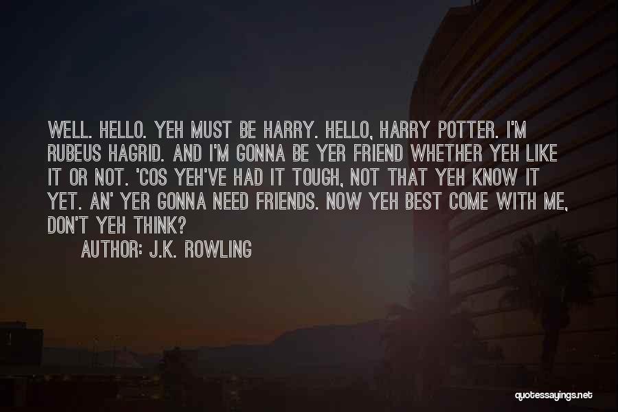 J.K. Rowling Quotes: Well. Hello. Yeh Must Be Harry. Hello, Harry Potter. I'm Rubeus Hagrid. And I'm Gonna Be Yer Friend Whether Yeh