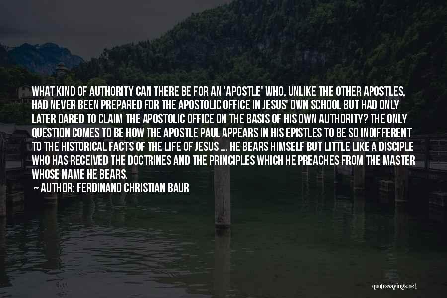 Ferdinand Christian Baur Quotes: What Kind Of Authority Can There Be For An 'apostle' Who, Unlike The Other Apostles, Had Never Been Prepared For