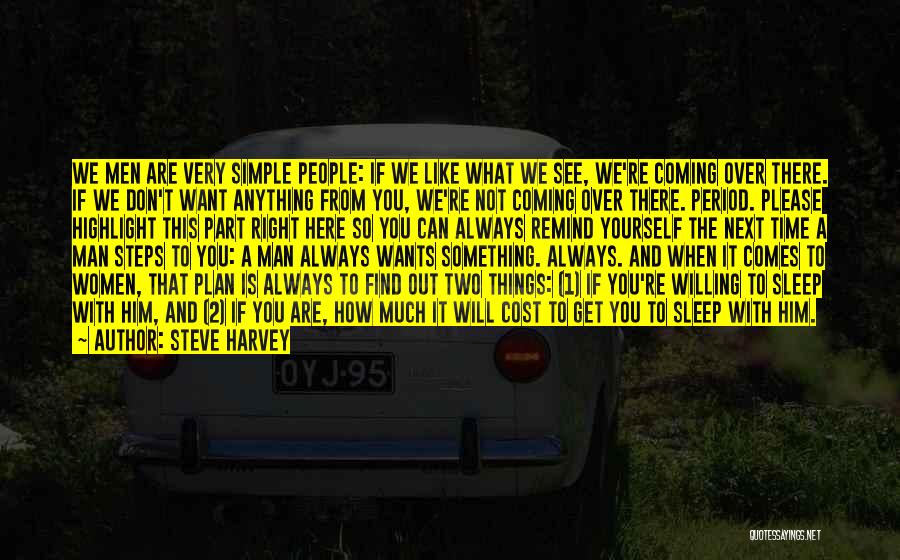 Steve Harvey Quotes: We Men Are Very Simple People: If We Like What We See, We're Coming Over There. If We Don't Want