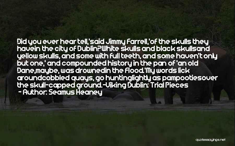 Seamus Heaney Quotes: Did You Ever Hear Tell,'said Jimmy Farrell,'of The Skulls They Havein The City Of Dublin?white Skulls And Black Skullsand Yellow