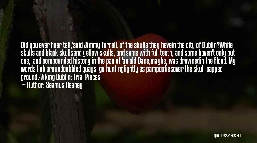 Seamus Heaney Quotes: Did You Ever Hear Tell,'said Jimmy Farrell,'of The Skulls They Havein The City Of Dublin?white Skulls And Black Skullsand Yellow