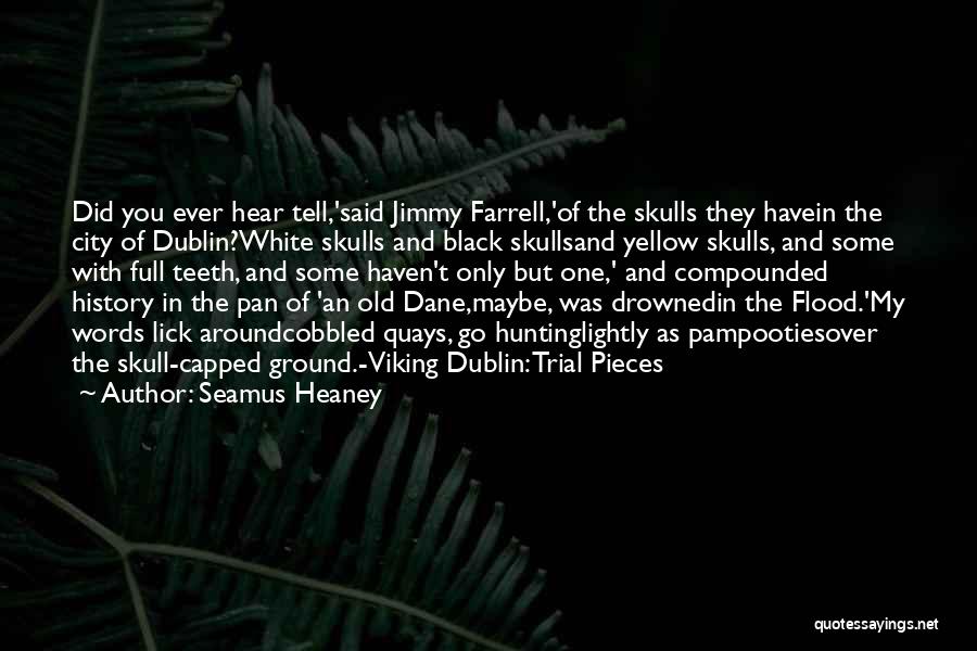 Seamus Heaney Quotes: Did You Ever Hear Tell,'said Jimmy Farrell,'of The Skulls They Havein The City Of Dublin?white Skulls And Black Skullsand Yellow