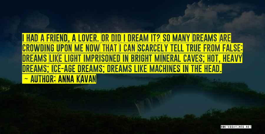 Anna Kavan Quotes: I Had A Friend, A Lover. Or Did I Dream It? So Many Dreams Are Crowding Upon Me Now That