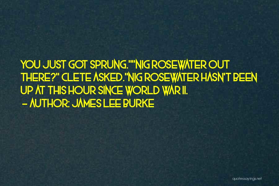 James Lee Burke Quotes: You Just Got Sprung.nig Rosewater Out There? Clete Asked.nig Rosewater Hasn't Been Up At This Hour Since World War Ii.