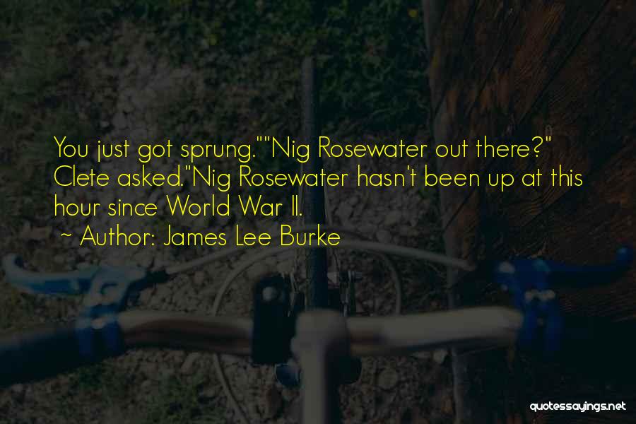 James Lee Burke Quotes: You Just Got Sprung.nig Rosewater Out There? Clete Asked.nig Rosewater Hasn't Been Up At This Hour Since World War Ii.