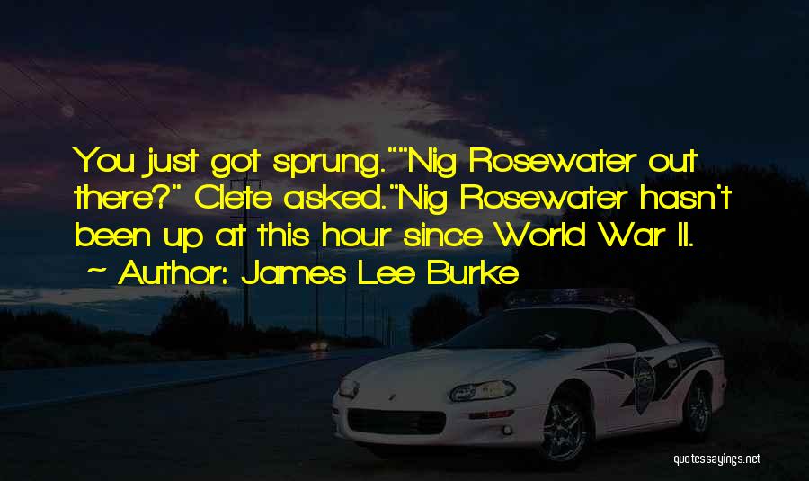 James Lee Burke Quotes: You Just Got Sprung.nig Rosewater Out There? Clete Asked.nig Rosewater Hasn't Been Up At This Hour Since World War Ii.