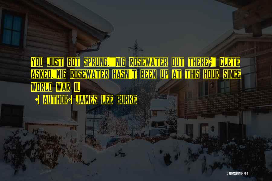 James Lee Burke Quotes: You Just Got Sprung.nig Rosewater Out There? Clete Asked.nig Rosewater Hasn't Been Up At This Hour Since World War Ii.