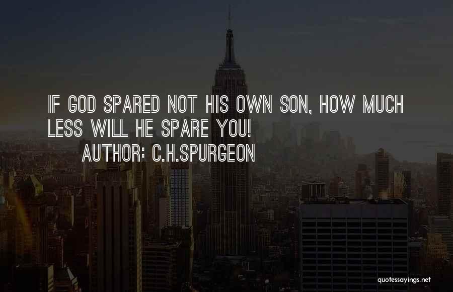 C.H.SPURGEON Quotes: If God Spared Not His Own Son, How Much Less Will He Spare You!