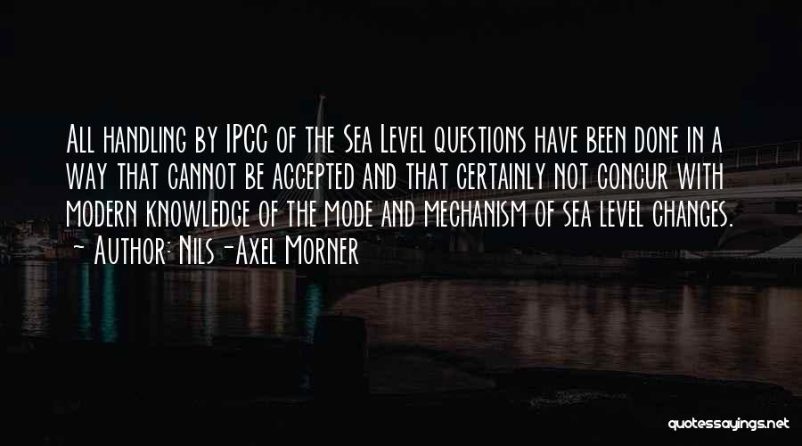 Nils-Axel Morner Quotes: All Handling By Ipcc Of The Sea Level Questions Have Been Done In A Way That Cannot Be Accepted And