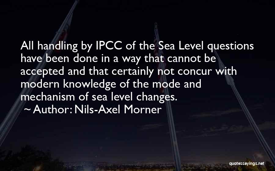 Nils-Axel Morner Quotes: All Handling By Ipcc Of The Sea Level Questions Have Been Done In A Way That Cannot Be Accepted And