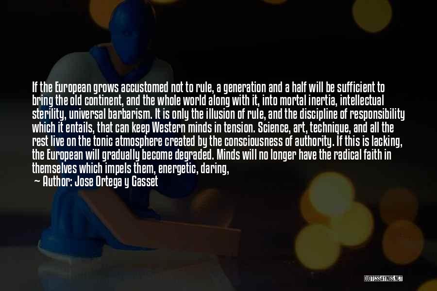 Jose Ortega Y Gasset Quotes: If The European Grows Accustomed Not To Rule, A Generation And A Half Will Be Sufficient To Bring The Old