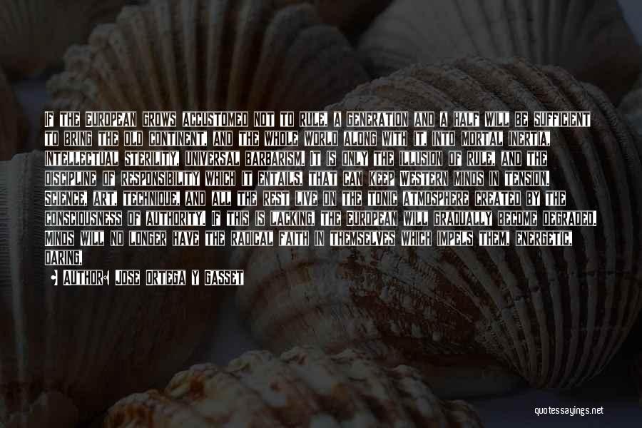 Jose Ortega Y Gasset Quotes: If The European Grows Accustomed Not To Rule, A Generation And A Half Will Be Sufficient To Bring The Old