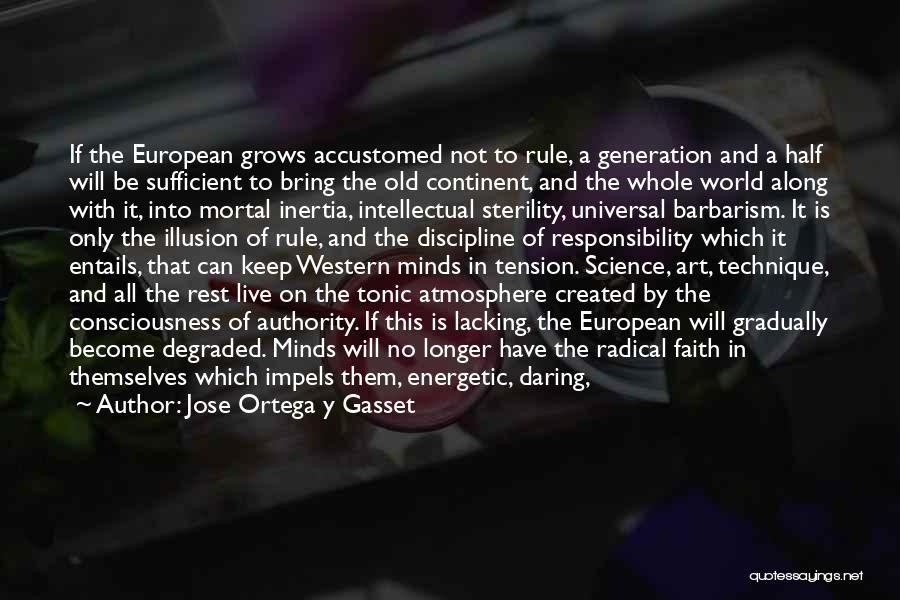 Jose Ortega Y Gasset Quotes: If The European Grows Accustomed Not To Rule, A Generation And A Half Will Be Sufficient To Bring The Old