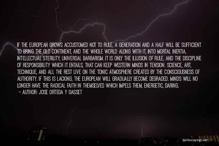 Jose Ortega Y Gasset Quotes: If The European Grows Accustomed Not To Rule, A Generation And A Half Will Be Sufficient To Bring The Old