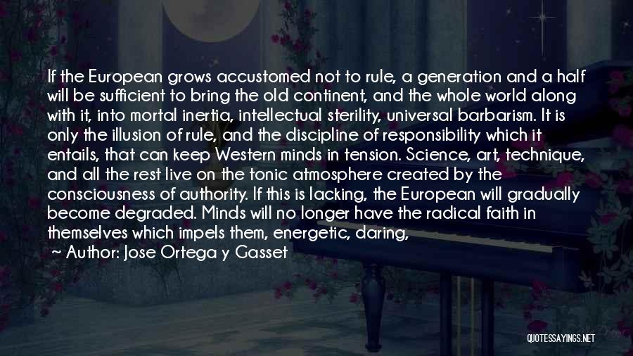 Jose Ortega Y Gasset Quotes: If The European Grows Accustomed Not To Rule, A Generation And A Half Will Be Sufficient To Bring The Old