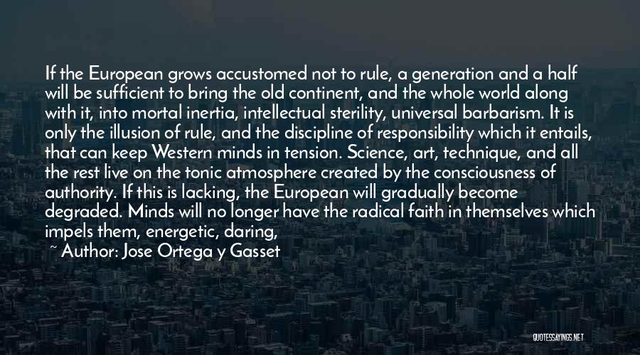 Jose Ortega Y Gasset Quotes: If The European Grows Accustomed Not To Rule, A Generation And A Half Will Be Sufficient To Bring The Old