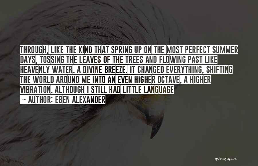 Eben Alexander Quotes: Through, Like The Kind That Spring Up On The Most Perfect Summer Days, Tossing The Leaves Of The Trees And