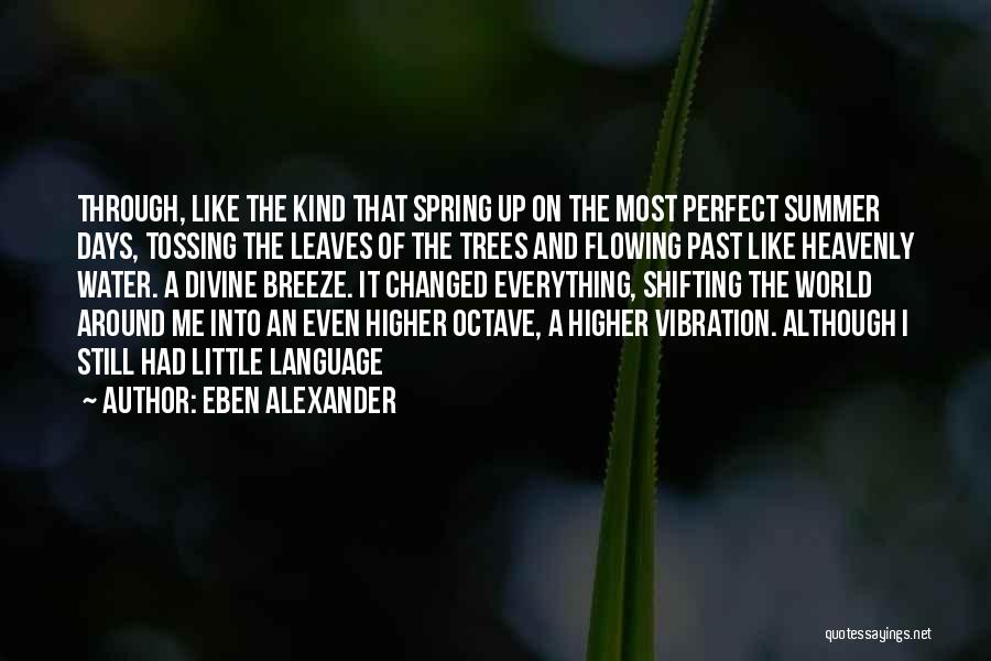 Eben Alexander Quotes: Through, Like The Kind That Spring Up On The Most Perfect Summer Days, Tossing The Leaves Of The Trees And