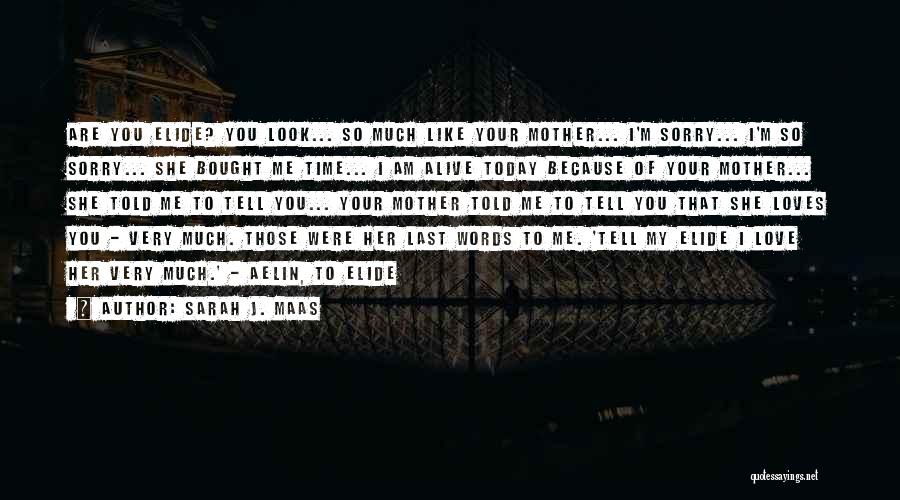 Sarah J. Maas Quotes: Are You Elide? You Look... So Much Like Your Mother... I'm Sorry... I'm So Sorry... She Bought Me Time... I