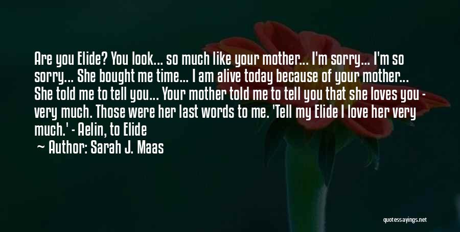 Sarah J. Maas Quotes: Are You Elide? You Look... So Much Like Your Mother... I'm Sorry... I'm So Sorry... She Bought Me Time... I