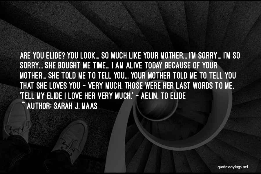 Sarah J. Maas Quotes: Are You Elide? You Look... So Much Like Your Mother... I'm Sorry... I'm So Sorry... She Bought Me Time... I