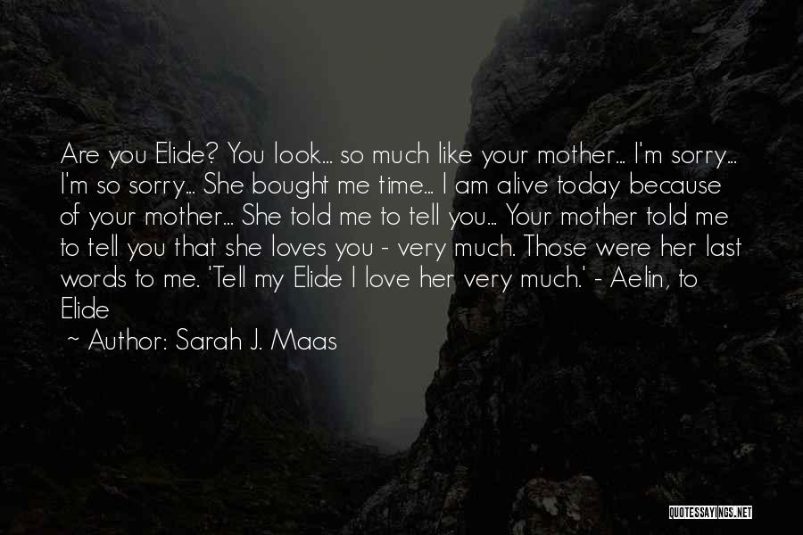 Sarah J. Maas Quotes: Are You Elide? You Look... So Much Like Your Mother... I'm Sorry... I'm So Sorry... She Bought Me Time... I