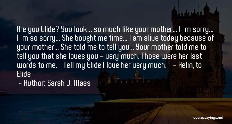 Sarah J. Maas Quotes: Are You Elide? You Look... So Much Like Your Mother... I'm Sorry... I'm So Sorry... She Bought Me Time... I