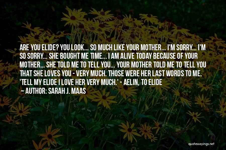 Sarah J. Maas Quotes: Are You Elide? You Look... So Much Like Your Mother... I'm Sorry... I'm So Sorry... She Bought Me Time... I