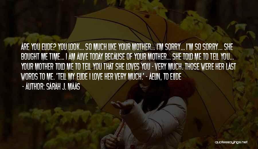 Sarah J. Maas Quotes: Are You Elide? You Look... So Much Like Your Mother... I'm Sorry... I'm So Sorry... She Bought Me Time... I