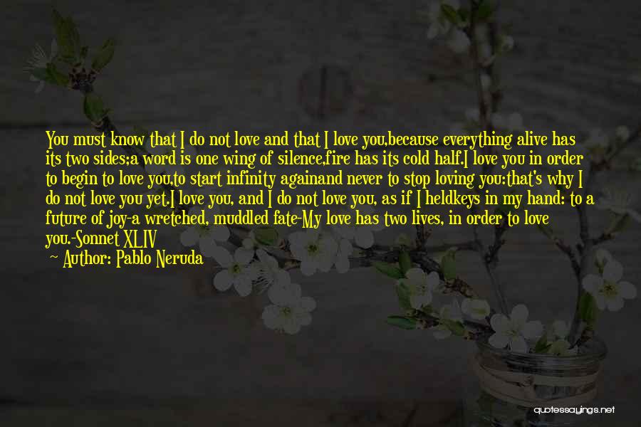 Pablo Neruda Quotes: You Must Know That I Do Not Love And That I Love You,because Everything Alive Has Its Two Sides;a Word