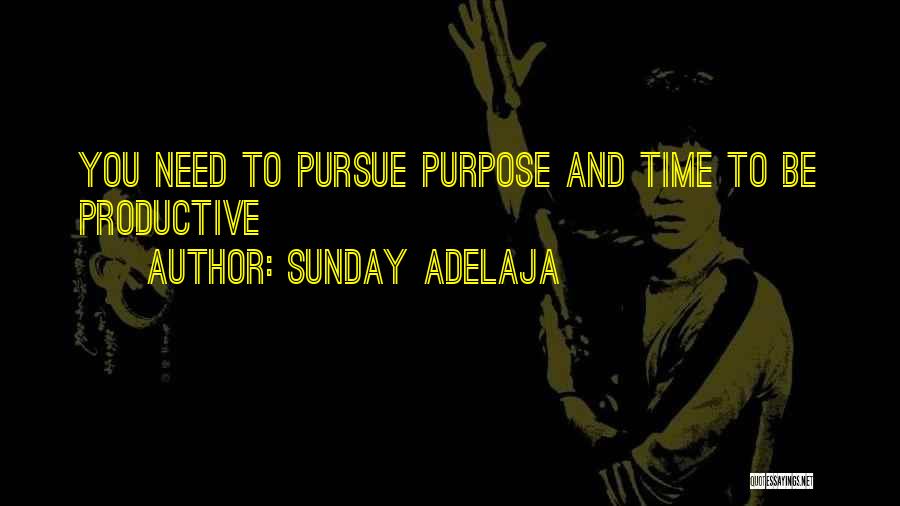 Sunday Adelaja Quotes: You Need To Pursue Purpose And Time To Be Productive
