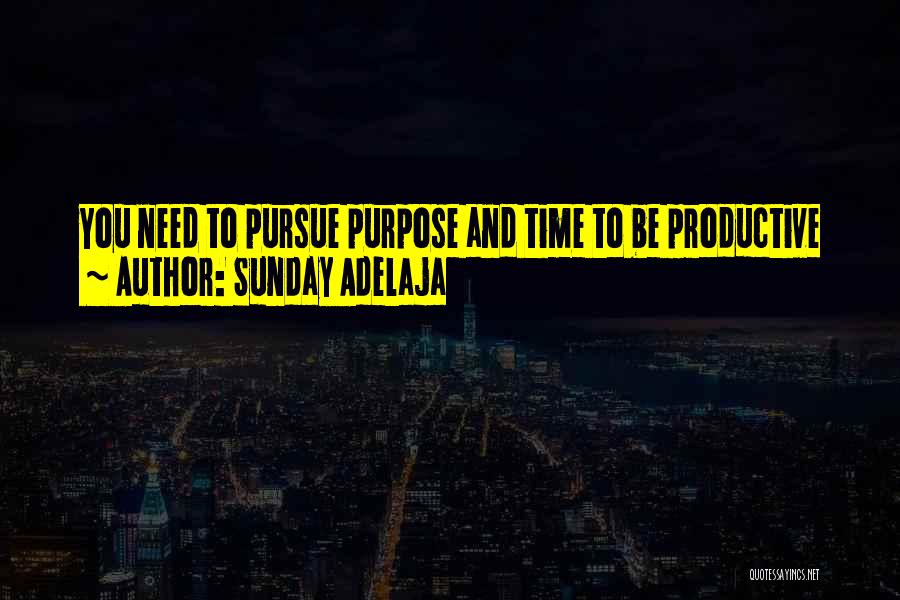 Sunday Adelaja Quotes: You Need To Pursue Purpose And Time To Be Productive