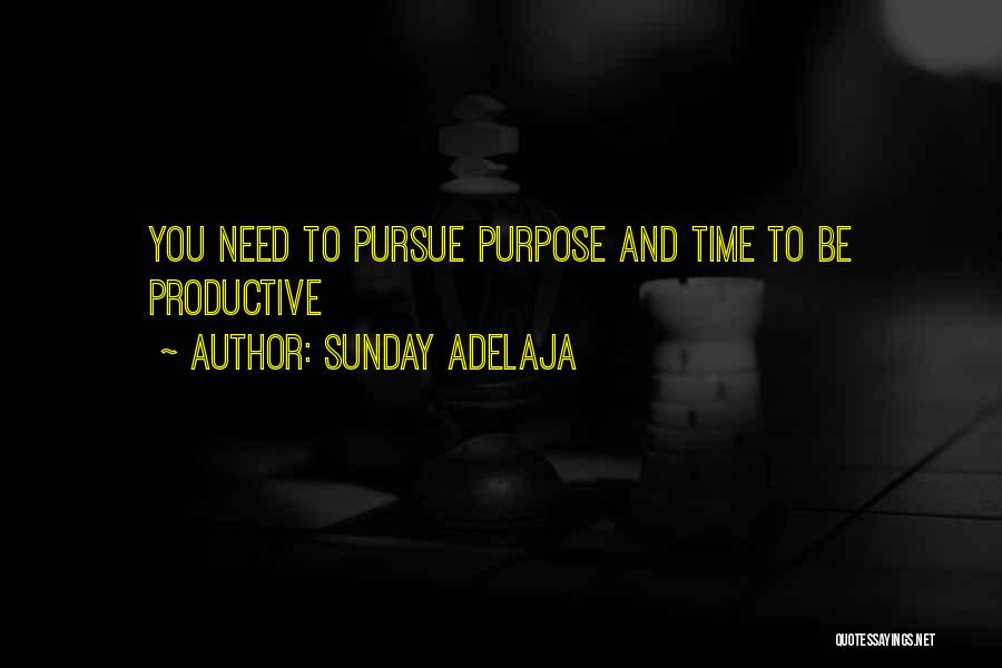 Sunday Adelaja Quotes: You Need To Pursue Purpose And Time To Be Productive