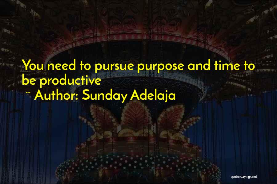 Sunday Adelaja Quotes: You Need To Pursue Purpose And Time To Be Productive
