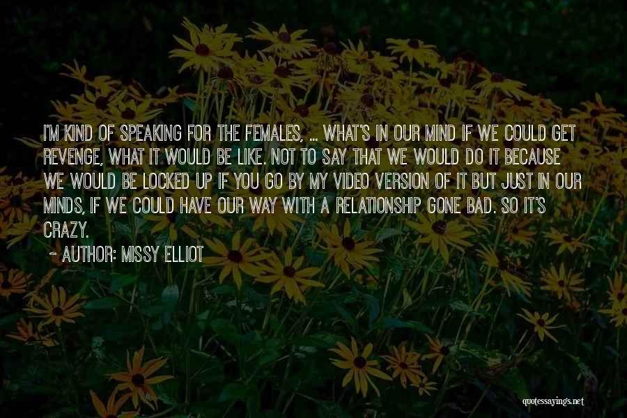 Missy Elliot Quotes: I'm Kind Of Speaking For The Females, ... What's In Our Mind If We Could Get Revenge, What It Would