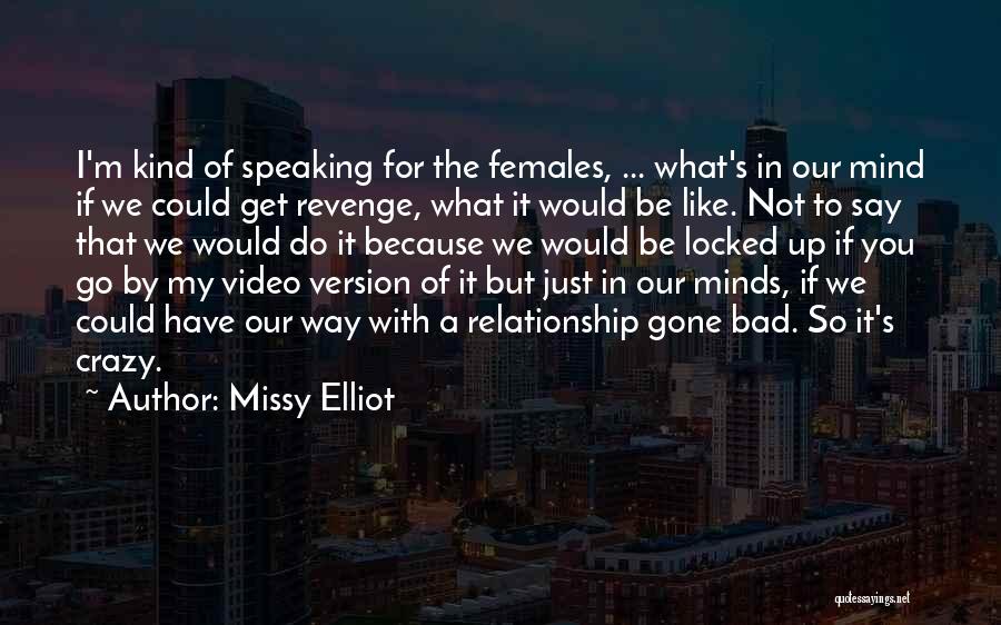 Missy Elliot Quotes: I'm Kind Of Speaking For The Females, ... What's In Our Mind If We Could Get Revenge, What It Would