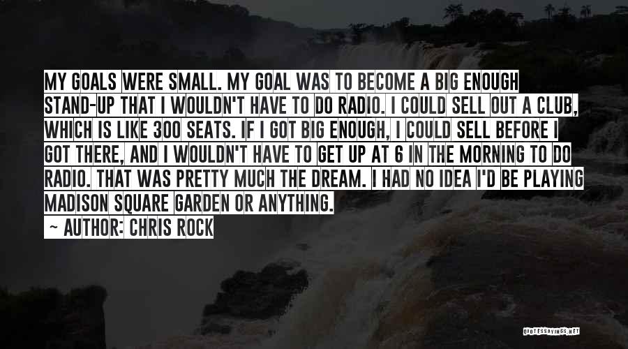 Chris Rock Quotes: My Goals Were Small. My Goal Was To Become A Big Enough Stand-up That I Wouldn't Have To Do Radio.