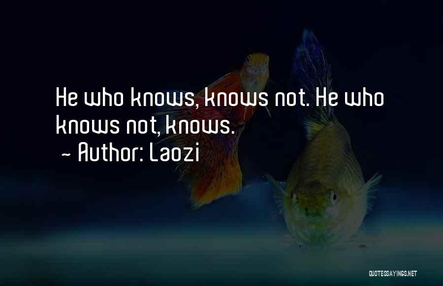 Laozi Quotes: He Who Knows, Knows Not. He Who Knows Not, Knows.