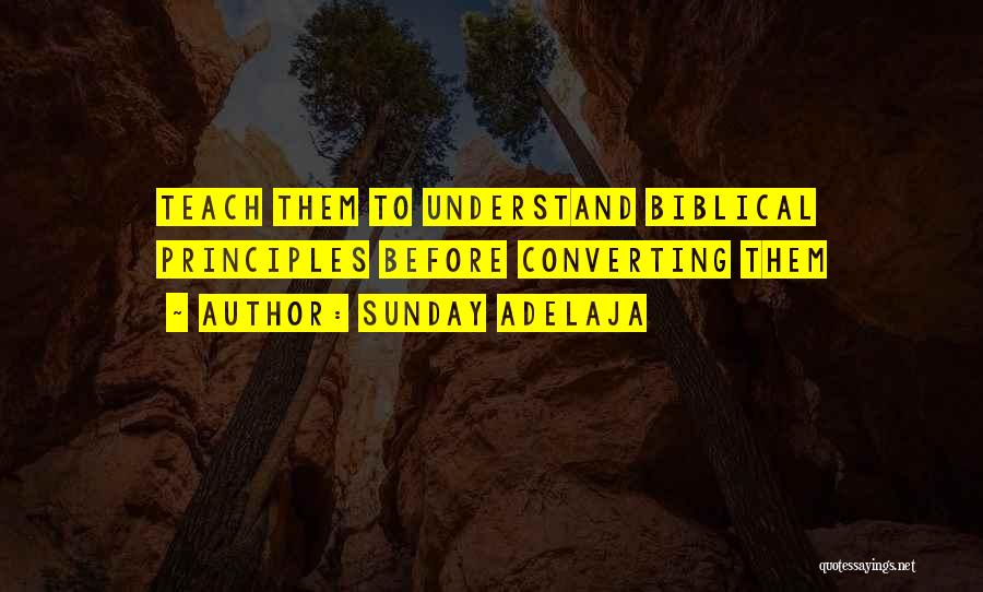 Sunday Adelaja Quotes: Teach Them To Understand Biblical Principles Before Converting Them