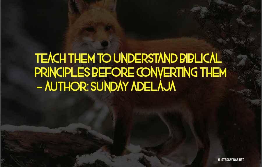 Sunday Adelaja Quotes: Teach Them To Understand Biblical Principles Before Converting Them