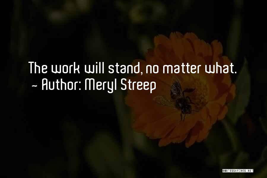 Meryl Streep Quotes: The Work Will Stand, No Matter What.
