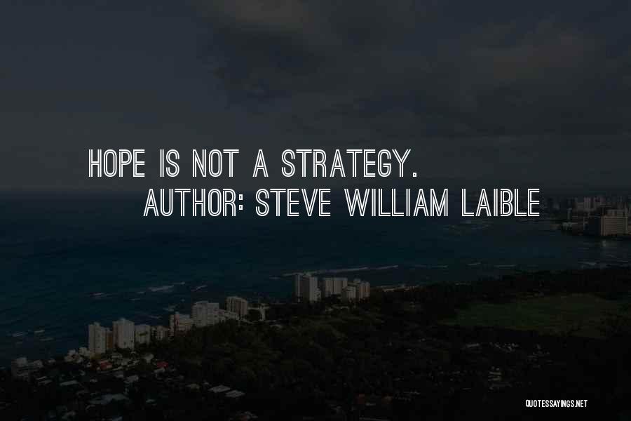 Steve William Laible Quotes: Hope Is Not A Strategy.