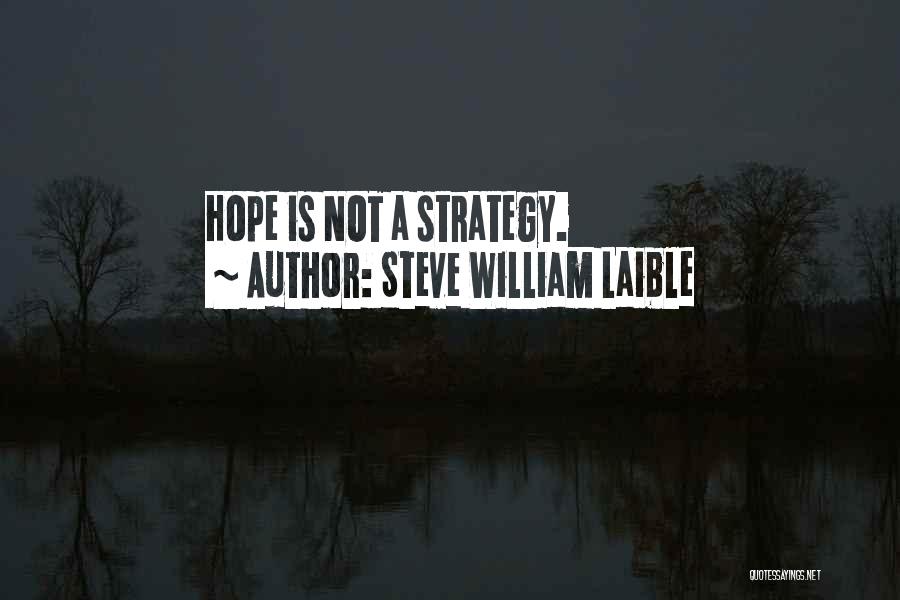 Steve William Laible Quotes: Hope Is Not A Strategy.