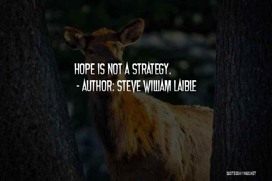 Steve William Laible Quotes: Hope Is Not A Strategy.